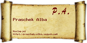 Praschek Alba névjegykártya